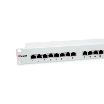 Equip 24-poorts Cat.6 afgeschermd patchpanel, lichtgrijs