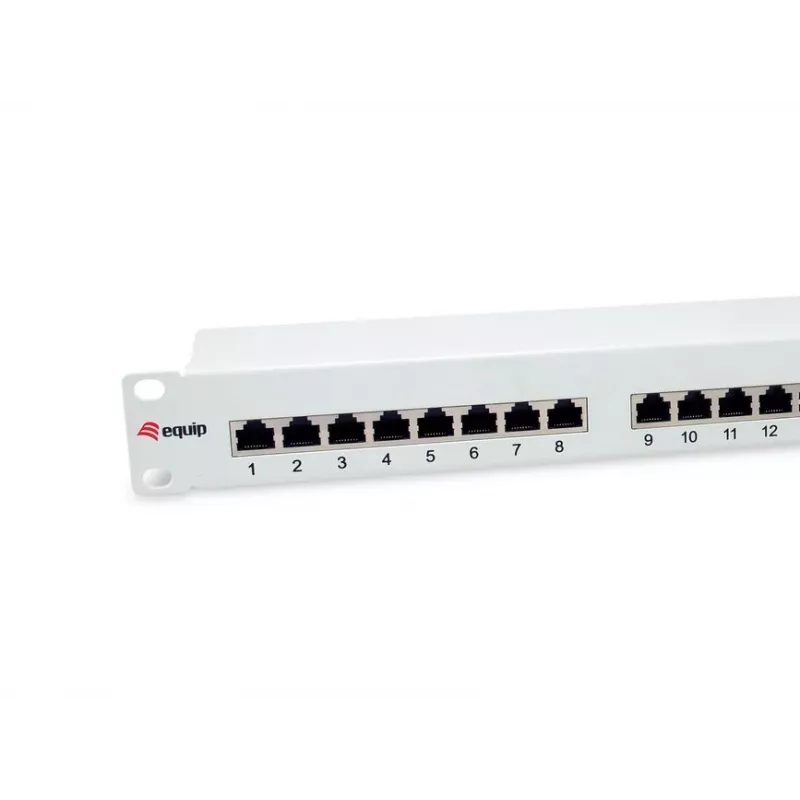 Equip 24-poorts Cat.6 afgeschermd patchpanel, lichtgrijs