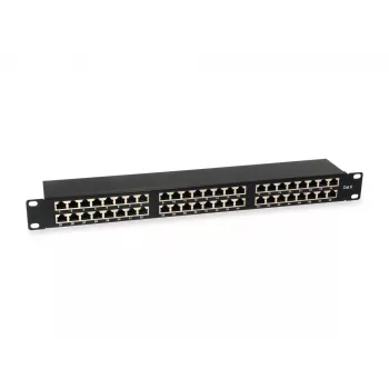 Equip 48-poorts Cat.6 afgeschermd patchpanel, zwart