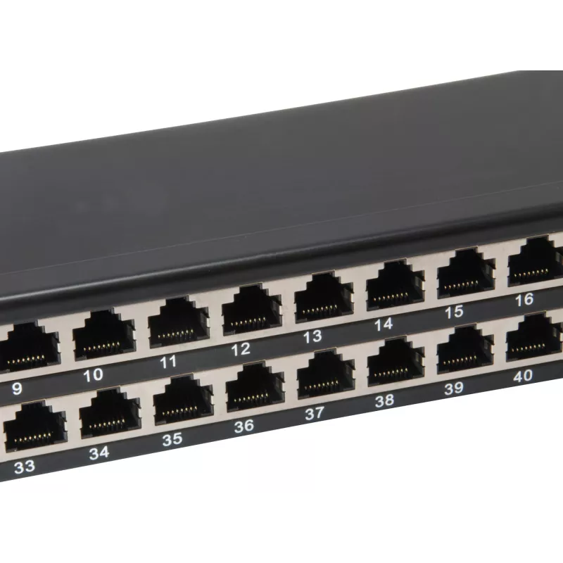 Equip 48-poorts Cat.6 afgeschermd patchpanel, zwart