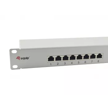 Equip 16-poorts Cat.6 afgeschermd patchpanel, lichtgrijs