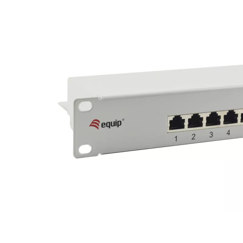 Equip 16-poorts Cat.6 afgeschermd patchpanel, lichtgrijs