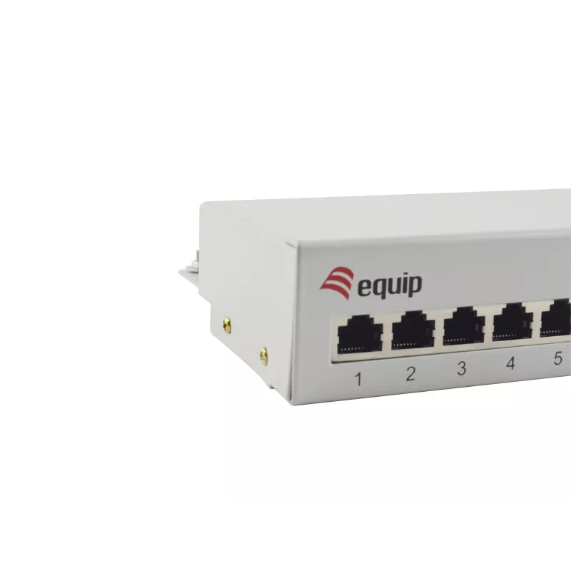 Equip 12-poorts Cat.6 desktop patchpanel, lichtgrijs, 10/100/1000Base-T(X), Gigabit Ethernet, 1000 Mbit/s, RJ-45, Cat6, 1U