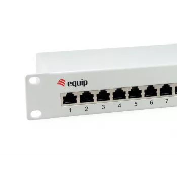 Equip 12-poorts Cat.6 afgeschermd patchpanel, lichtgrijs, Gigabit Ethernet, 1000 Mbit/s, RJ-45, Cat6, Cat6e, 1U, grijs