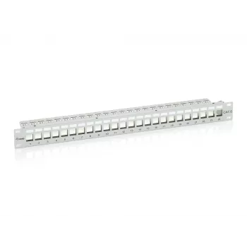 Equip 24-poorts Keystone Cat.6 afgeschermd patchpanel, lichtgrijs