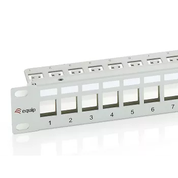 Equip 24-poorts Keystone Cat.6 afgeschermd patchpanel, lichtgrijs