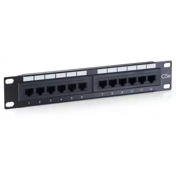 Equip 12-poorts Cat.5e onafgeschermd patchpanel, zwart