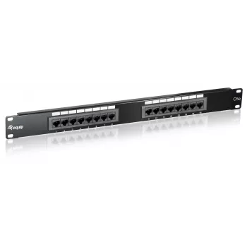 Equip 16-poorts Cat.5e onafgeschermd patchpanel, zwart