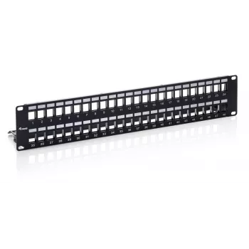 Equip 48-poorts Keystone Cat.6 afgeschermd patchpanel, zwart