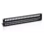 Equip 48-poorts Keystone Cat.6 afgeschermd patchpanel, zwart