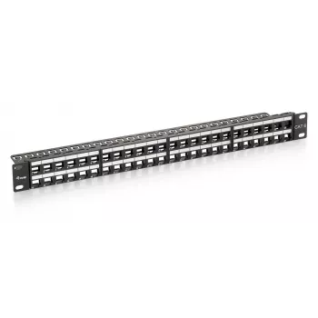 Equip 48-poorts Keystone Cat.6 onafgeschermd patchpanel, zwart