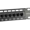 Equip 24-poorts Cat.5e onafgeschermd patchpanel, zwart, Cat5e, rackmontage, 1U, zwart, RoHS, CE