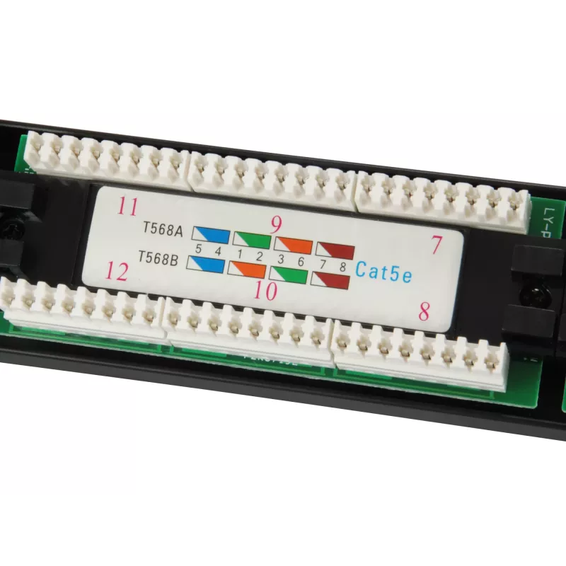 Equip 24-poorts Cat.5e onafgeschermd patchpanel, zwart, Cat5e, rackmontage, 1U, zwart, RoHS, CE