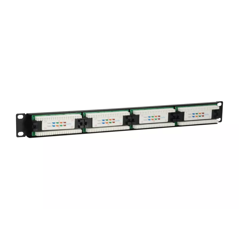 Equip 24-poorts Cat.5e onafgeschermd patchpanel, zwart, Cat5e, rackmontage, 1U, zwart, RoHS, CE