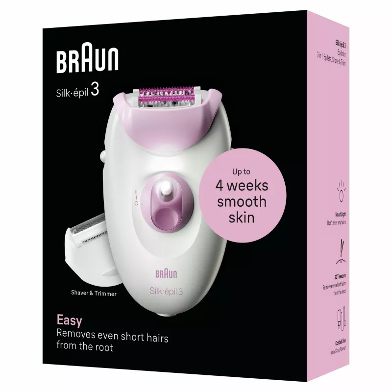 Epilator Braun Silk-épil 3 3-031 20 pincetten roze wit