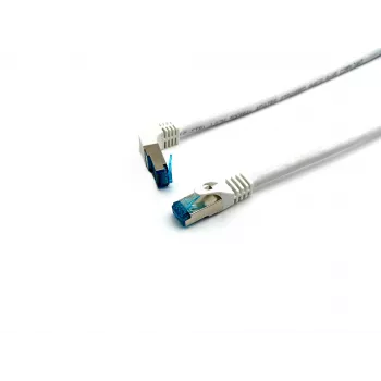 Equip Cat.6A S/FTP patchkabel, haakse op rechte stekker, 2,0 m, wit