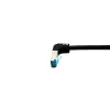 Equip Cat.6A S/FTP patchkabel, haakse op rechte stekker, 0,5 m, zwart