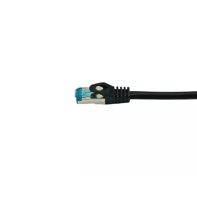 Equip Cat.6A S/FTP patchkabel, haaks op rechte stekker, 2,0 m, zwart