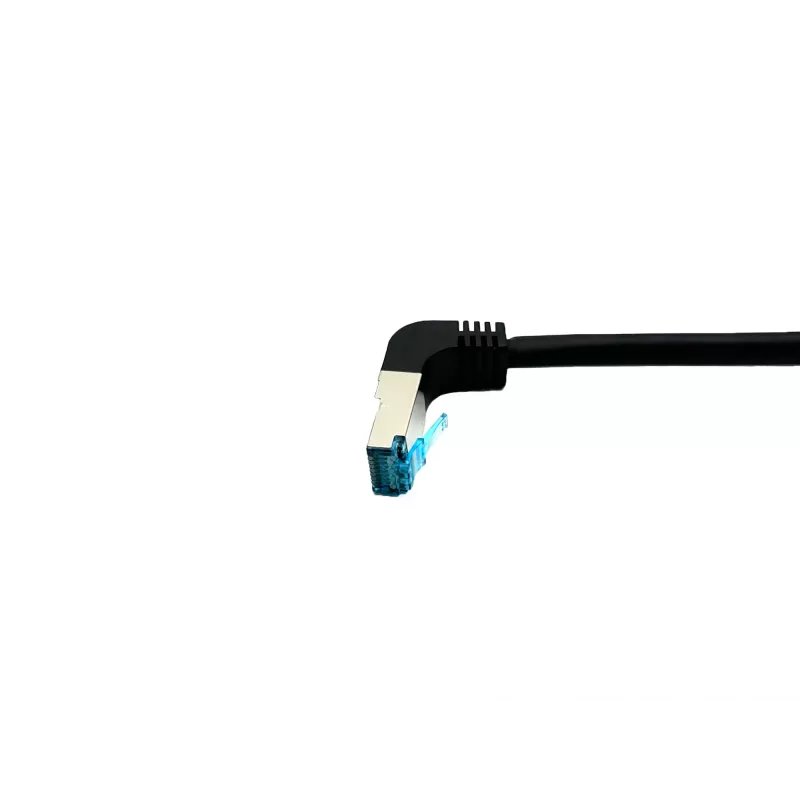 Equip Cat.6A S/FTP patchkabel, haaks op rechte stekker, 2,0 m, zwart
