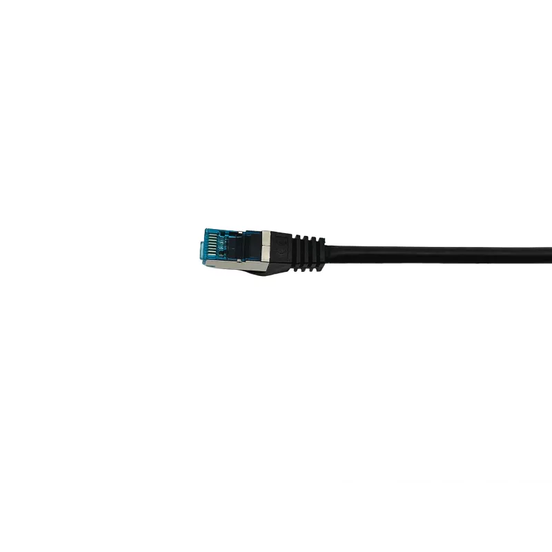 Equip Cat.6A S/FTP patchkabel, haaks op rechte stekker, 3,0 m, zwart