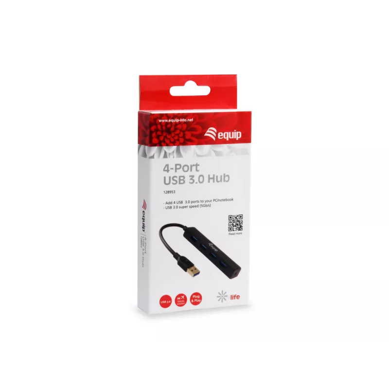 Equip 128953 interface-hub USB 3.2 Gen 1 (3.1 Gen 1) Type-A 5000 Mbit/s zwart