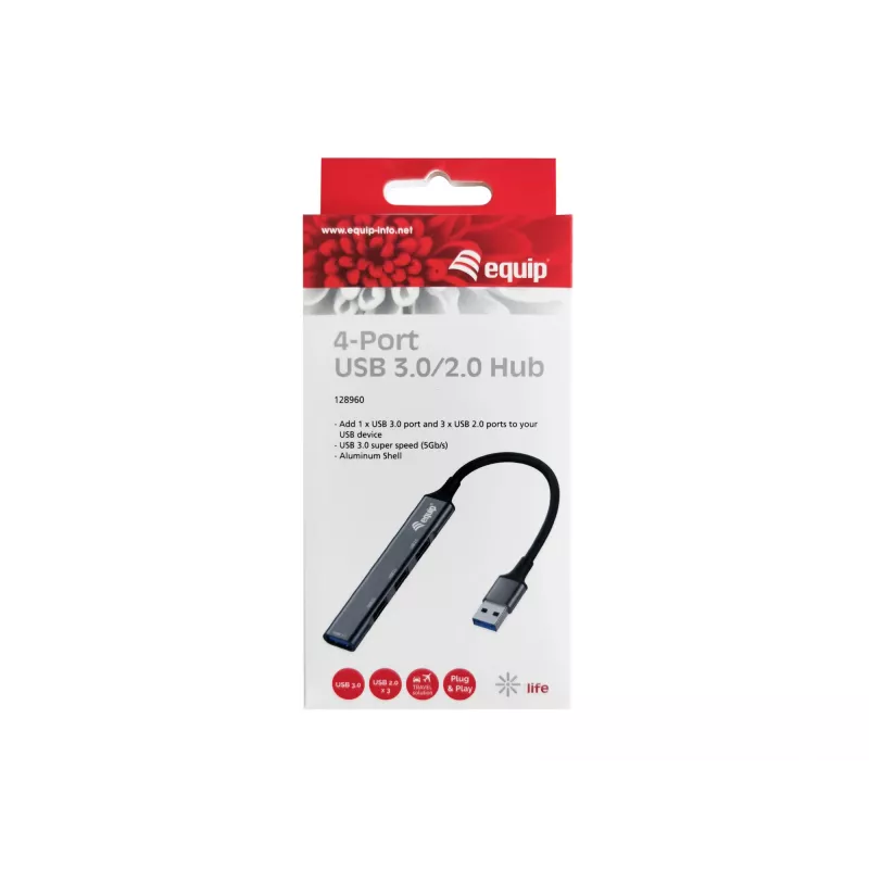 USB-hub Equip 4-poorts USB 3.0/2.0 hub