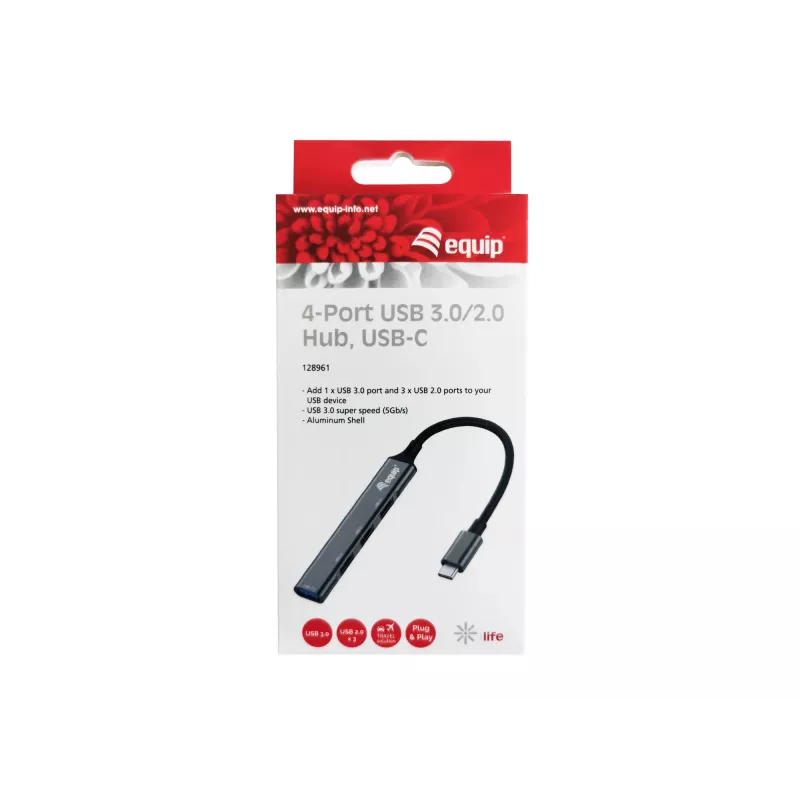 USB-hub Equip 4-poorts USB 3.0/2.0 hub USB-C
