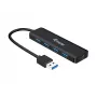 4-poorts USB 3.2 Gen 1 hub Equip met USB-C-adapter zwart 5000 Mbit/s