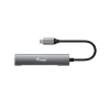 Equip 128963 USB-C 4-poorts USB 3.2 Gen 1 (3.1 Gen 1)-hub, 4x USB-C, 5 Gbit/s, aluminium, zonder voedingsadapter, zwart/zilver