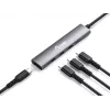 Equip 128963 USB-C 4-poorts USB 3.2 Gen 1 (3.1 Gen 1)-hub, 4x USB-C, 5 Gbit/s, aluminium, zonder voedingsadapter, zwart/zilver
