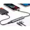 Equip 128963 USB-C 4-poorts USB 3.2 Gen 1 (3.1 Gen 1)-hub, 4x USB-C, 5 Gbit/s, aluminium, zonder voedingsadapter, zwart/zilver