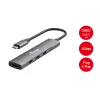 Equip 128963 USB-C 4-poorts USB 3.2 Gen 1 (3.1 Gen 1)-hub, 4x USB-C, 5 Gbit/s, aluminium, zonder voedingsadapter, zwart/zilver
