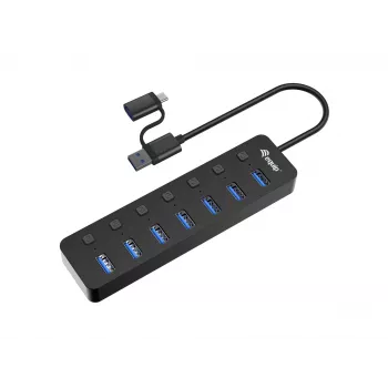 USB-hub Equip 7-poorts USB 3.2 Gen 1 hub met voeding