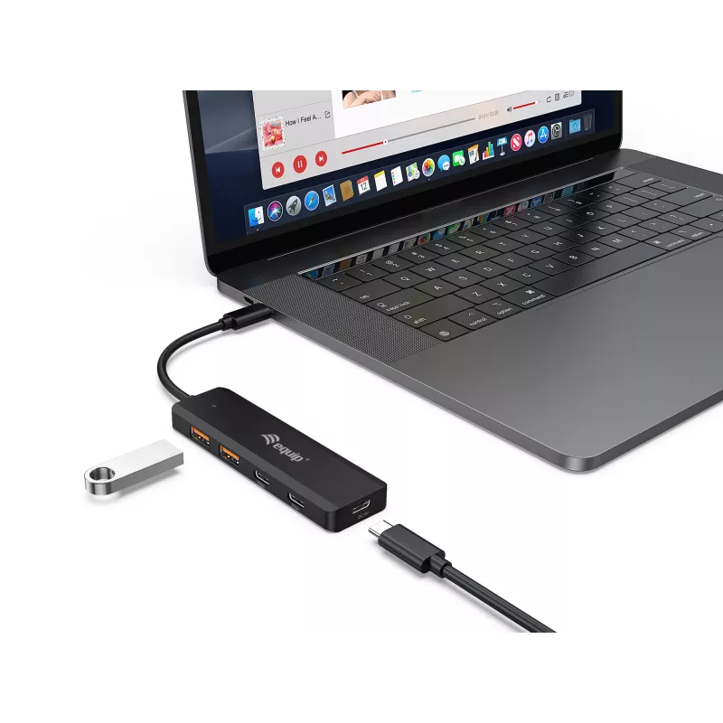 Equip USB-C 4-poorts USB 3.2 Gen 2 (10 Gbit/s) hub, USB-C x 2, USB-A x 2