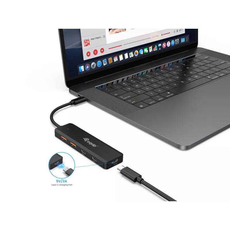Equip USB-C 4-poorts USB 3.2 Gen 2 (10 Gbit/s) hub, USB-C x 2, USB-A x 2