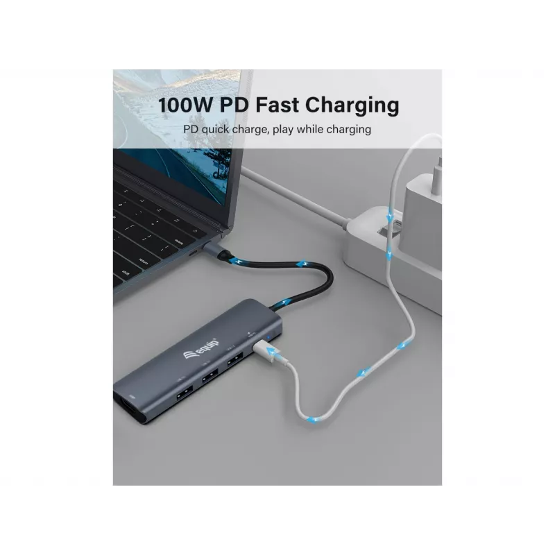 Equip USB-C 5-in-1 multifunctionele adapter, HDMI, USB 3.2 GEN1, 100W USB PD