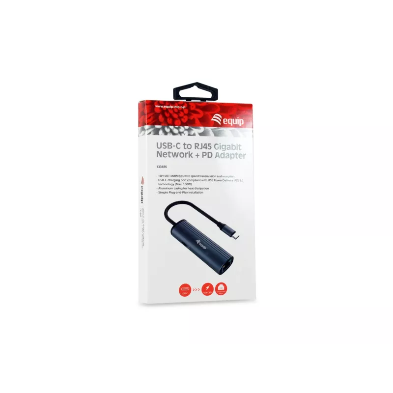 Equip USB-C naar RJ45 Gigabit-netwerk + PD-adapter USB Type-C 100W
