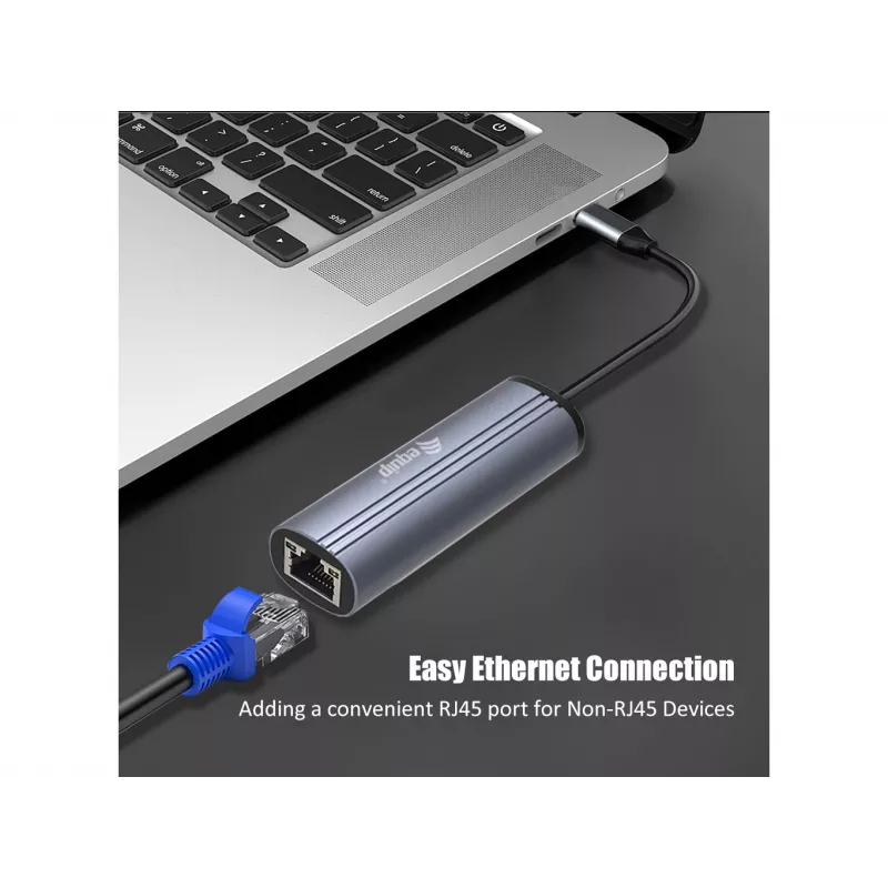 Equip USB-C naar RJ45 Gigabit-netwerk + PD-adapter USB Type-C 100W