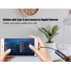 Equip USB-C naar RJ45 Gigabit-netwerk + PD-adapter USB Type-C 100W
