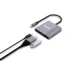 Equip 133488 3-in-1 USB-C naar HDMI / USB-A / USB PD-adapter, USB 3.2 Gen 1 (3.1 Gen 1), 4K/60 Hz, 100 W PD, aluminium, zwart/grijs