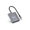Equip 133488 3-in-1 USB-C naar HDMI / USB-A / USB PD-adapter, USB 3.2 Gen 1 (3.1 Gen 1), 4K/60 Hz, 100 W PD, aluminium, zwart/grijs