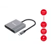Equip 133488 3-in-1 USB-C naar HDMI / USB-A / USB PD-adapter, USB 3.2 Gen 1 (3.1 Gen 1), 4K/60 Hz, 100 W PD, aluminium, zwart/grijs