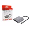 Equip 133488 3-in-1 USB-C naar HDMI / USB-A / USB PD-adapter, USB 3.2 Gen 1 (3.1 Gen 1), 4K/60 Hz, 100 W PD, aluminium, zwart/grijs