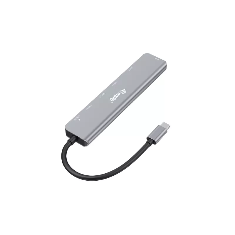 Equip USB-C 7-in-1 multifunctionele adapter, HDMI 4K/60Hz, USB 3.2 Gen1 x3, TF/Micro SD, 100W USB PD