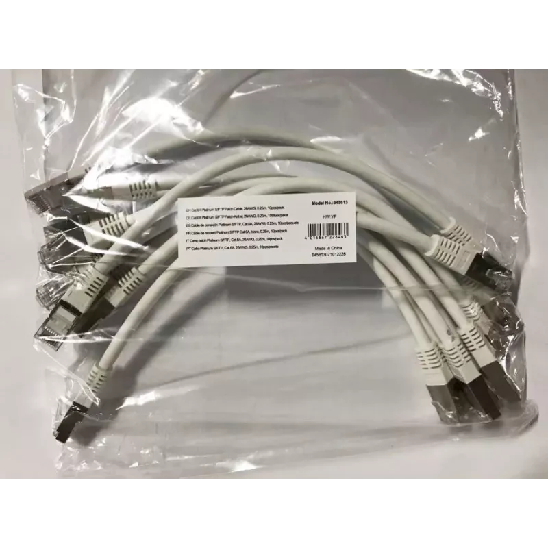 Equip Cat.6A Platinum S/FTP patchkabel, wit, 0,25 m, 10 stuks/set