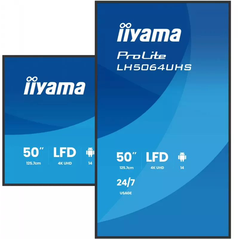 Digital signage-flatpanel iiyama LH7564UHS-B1AG 75 inch 4K Ultra HD