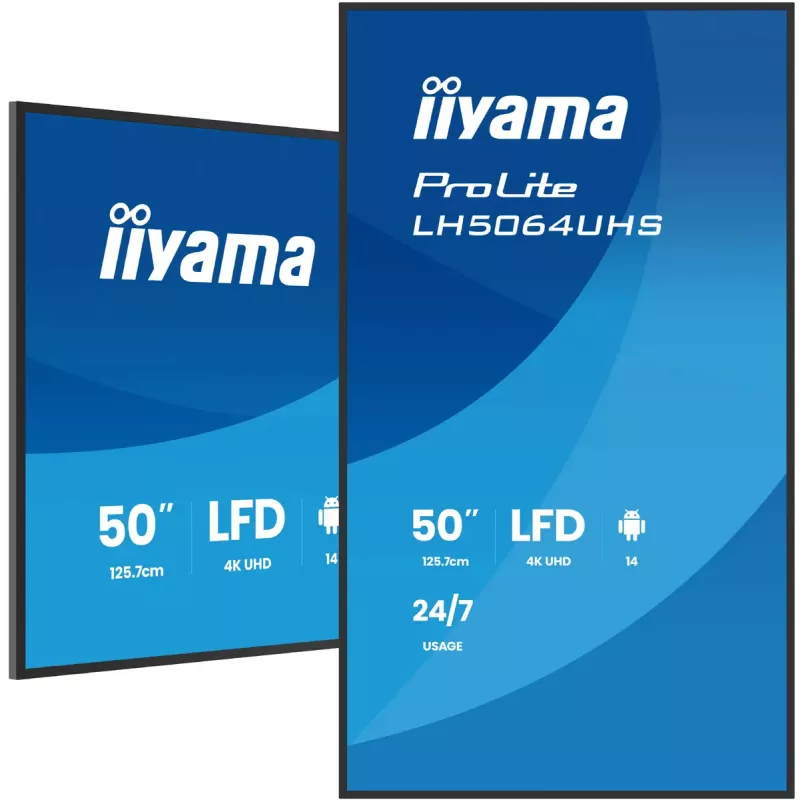 Digital signage-flatpanel iiyama LH7564UHS-B1AG 75 inch 4K Ultra HD