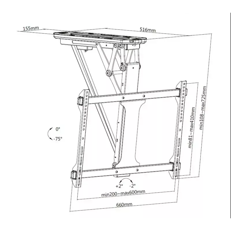 Equip 32 inch-70 inch gemotoriseerde tv-plafondsteun