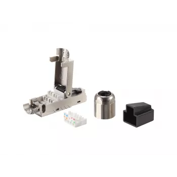 Equip Cat 8.1 gereedschapsvrije RJ45-stekker 5 stuks/set zwart roestvrij staal male