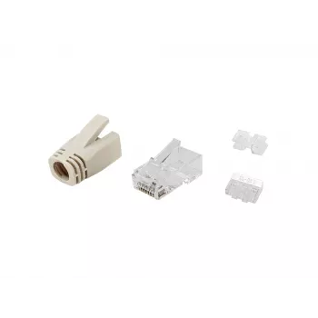 Equip Cat.6A RJ45 stekkerset 100 stuks transparant wit